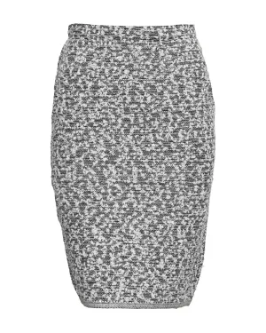 Tweed Pencil Skirt in Black Ivory