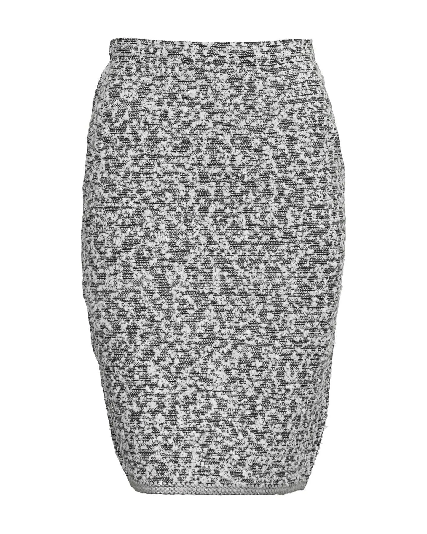 Tweed Pencil Skirt in Black Ivory