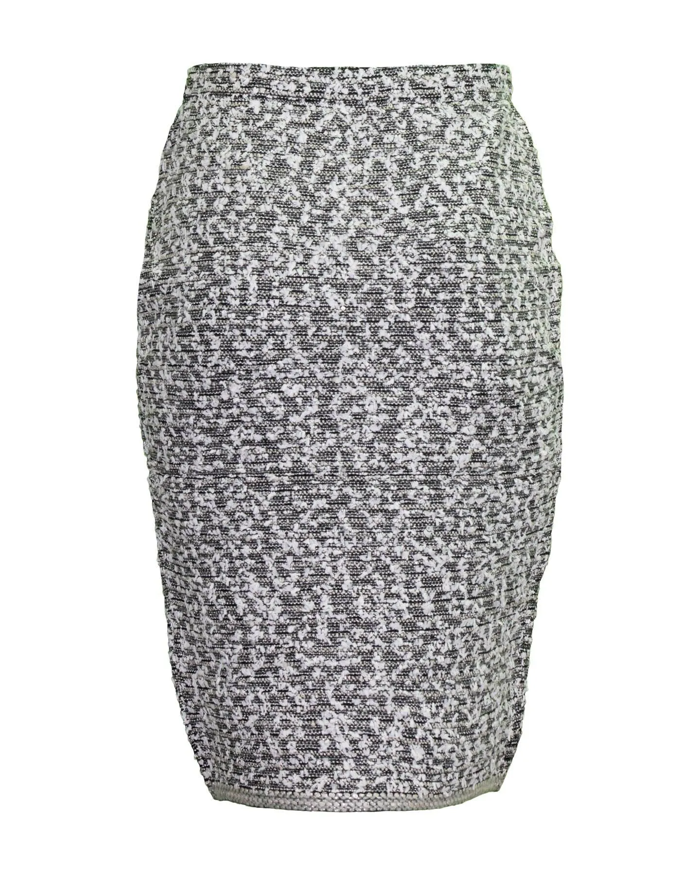 Tweed Pencil Skirt in Black Ivory