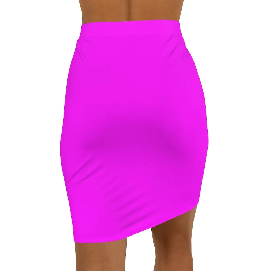 Uniquely You Womens Pencil Skirt / Hot Pink - Stretch Mini