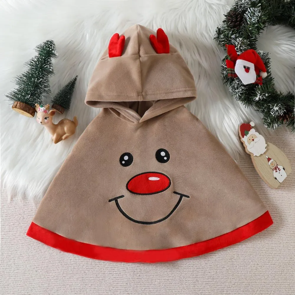 Unisex Kids Christmas Santa Hooded Cape Wholesale Baby Children Clothes