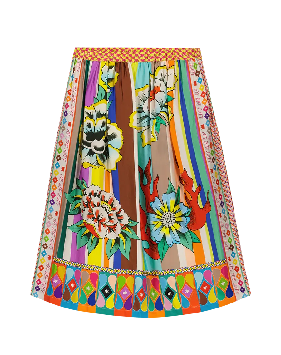 VANESSA PRINTED MIDI SKIRT | Flowers