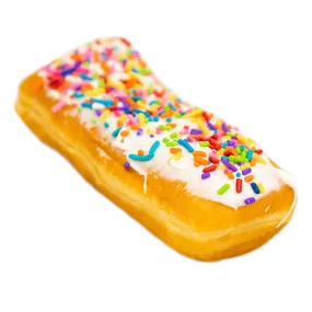 Vanilla Iced Long John with Sprinkles