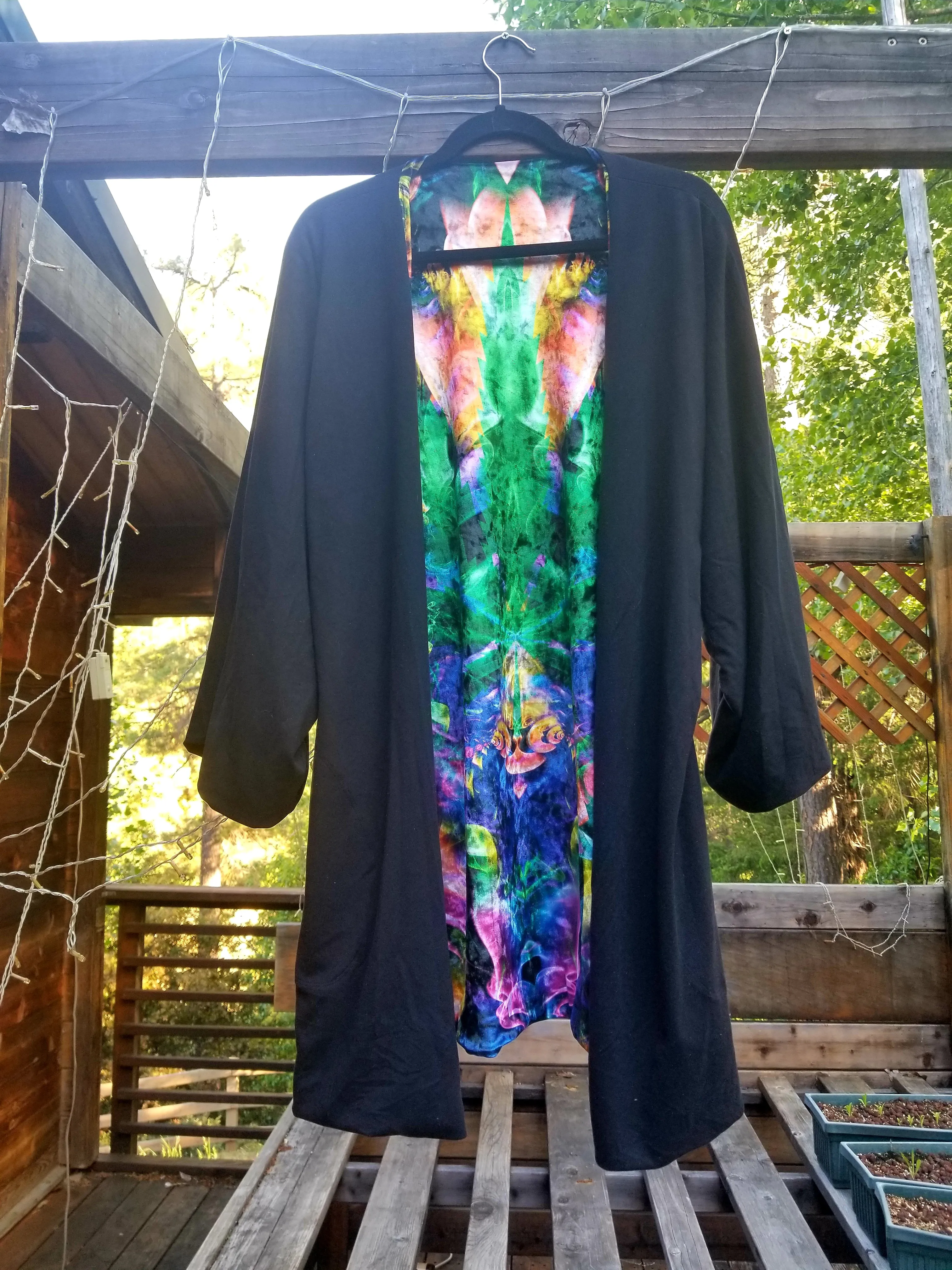 VELVET GANGELIC REVERSIBLE DUSTER COAT WITH POCKETS