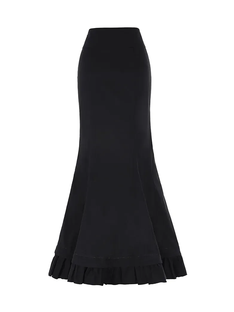 Victoria Lacing layered Ruffle Decorated High Waist Skirt