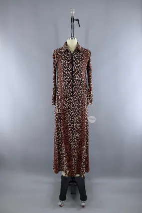 Vintage 1960s Leopard Print Palazzo Pants Jumpsuit