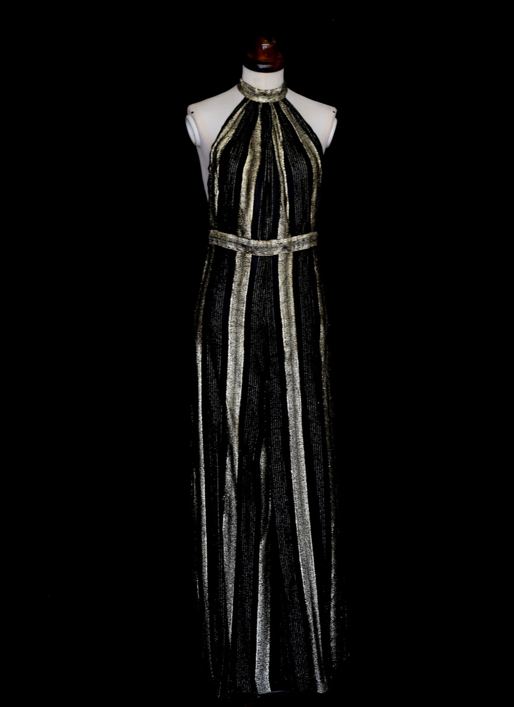 Vintage 1970s Black and Gold Jumpsuit