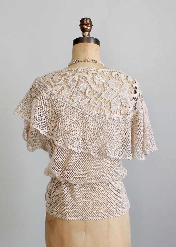 Vintage 1970s Crochet Boho Top