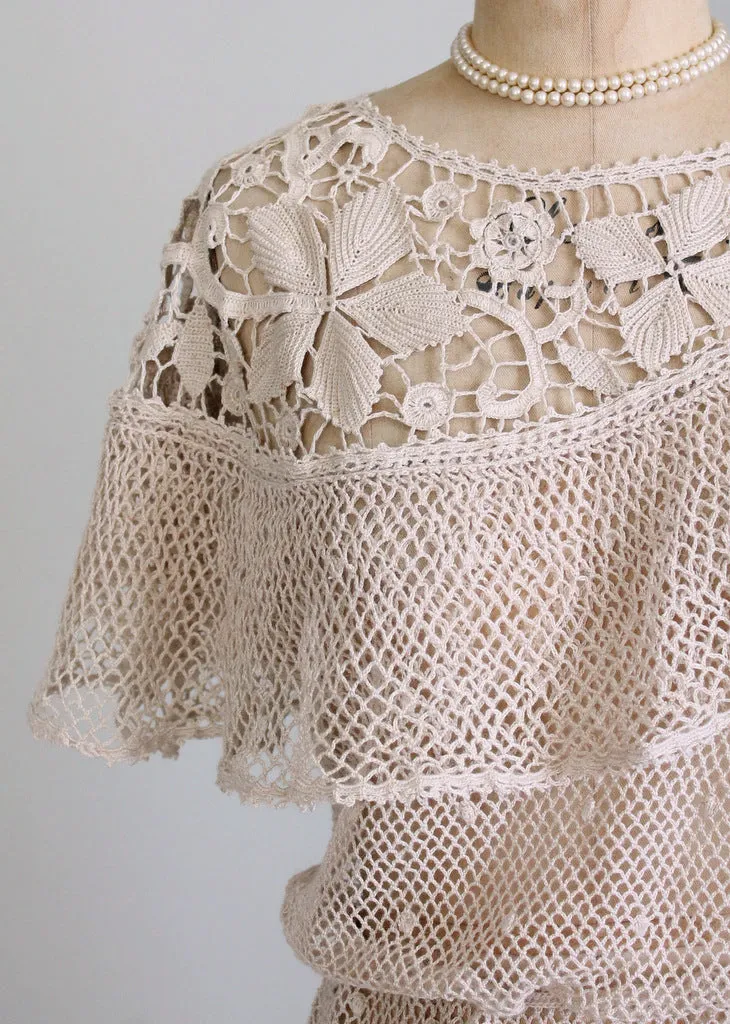 Vintage 1970s Crochet Boho Top