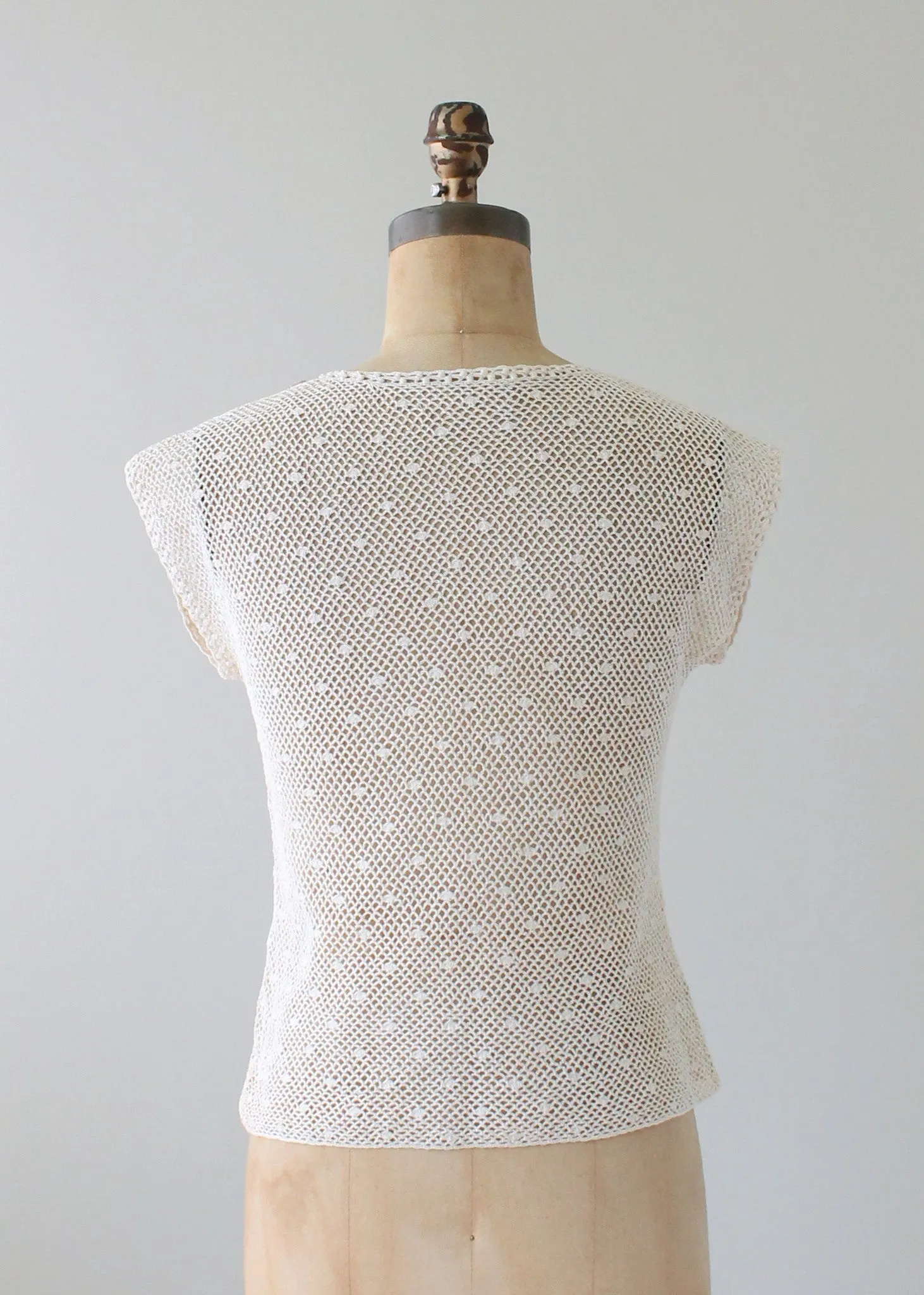 Vintage 1970s Floral Applique Knit Top