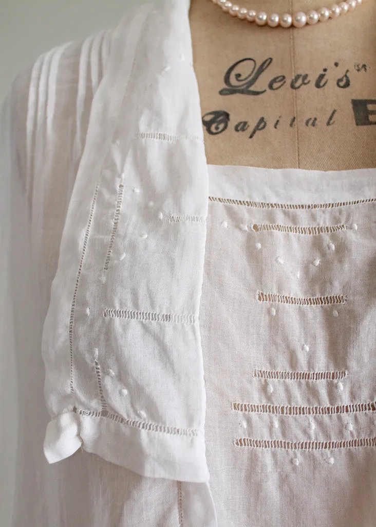 Vintage Edwardian White Gossamer Cotton Blouse