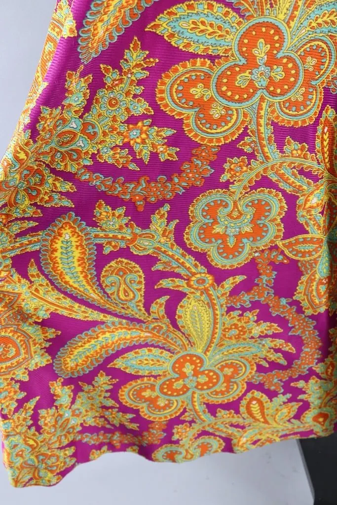 Vintage Mod Paisley Print Jumpsuit