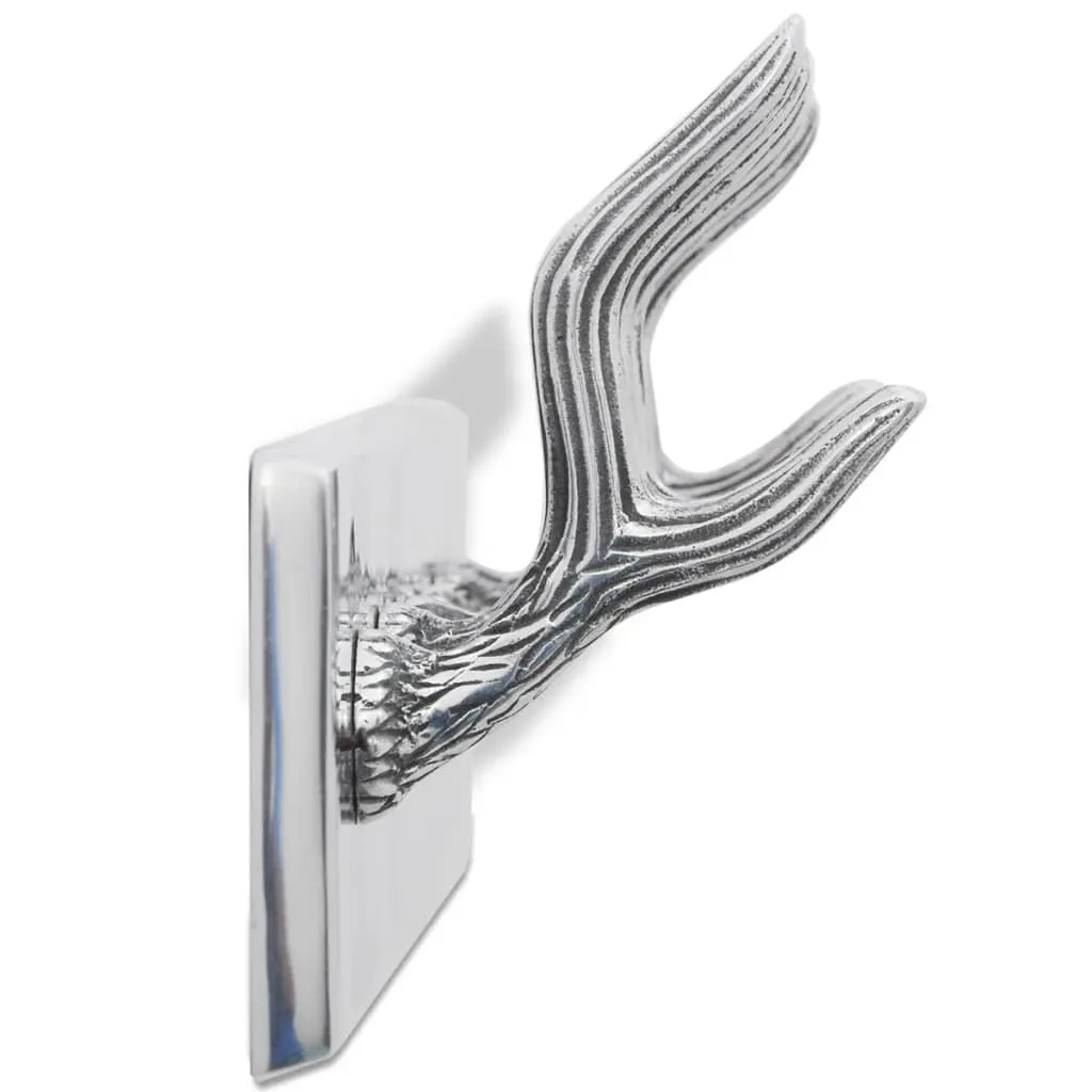 Wardrobe Coat Hooks 4 pcs Silver Aluminium