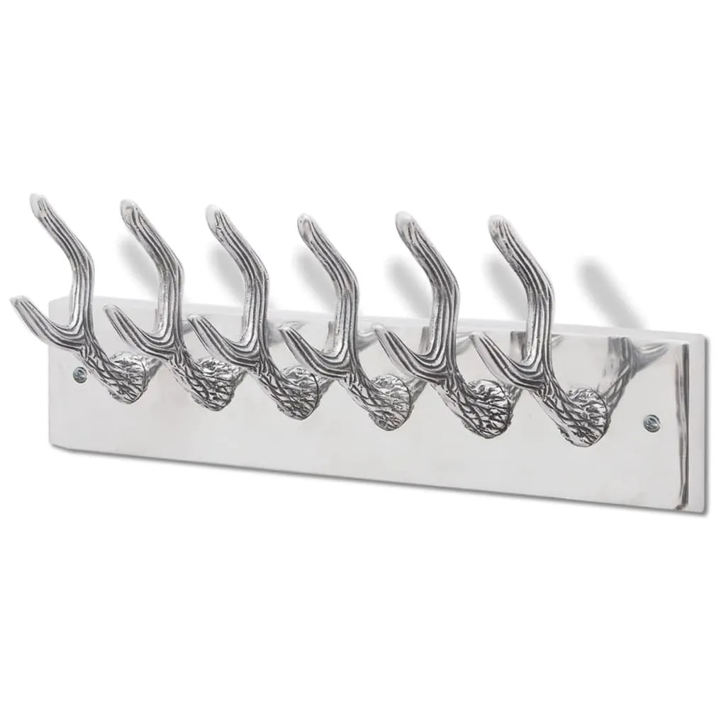 Wardrobe Coat Hooks 4 pcs Silver Aluminium