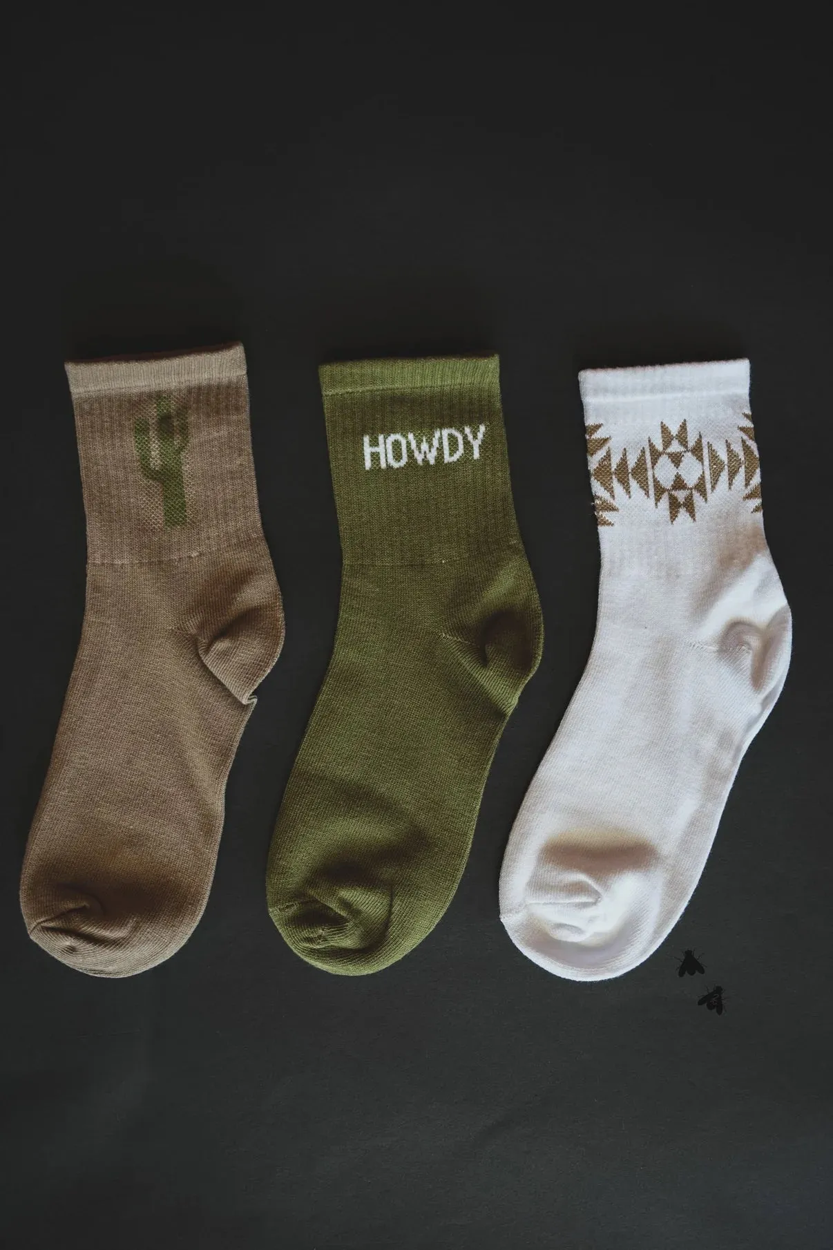 Western Sock Pack of 3 in Cactus