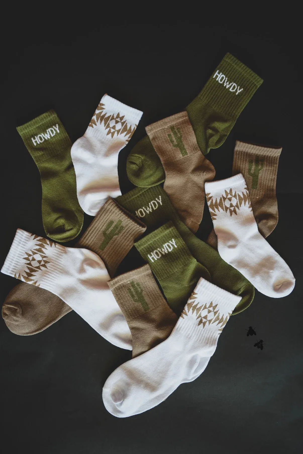 Western Sock Pack of 3 in Cactus