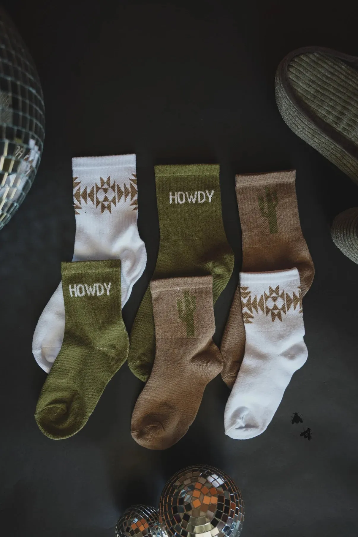 Western Sock Pack of 3 in Cactus