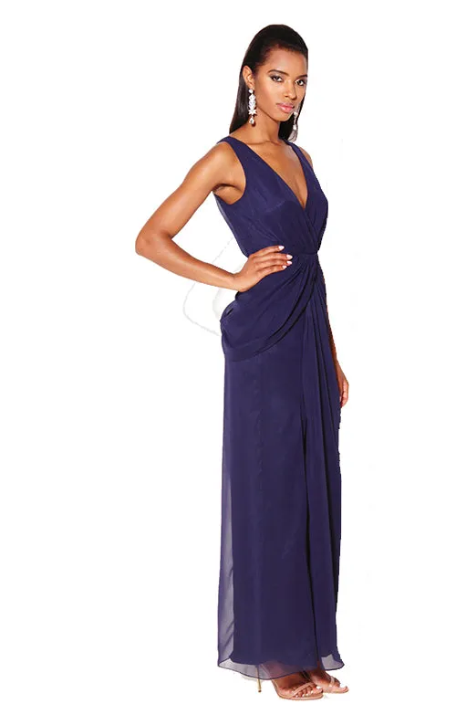 Windsor Wrap Front Maxi - Navy