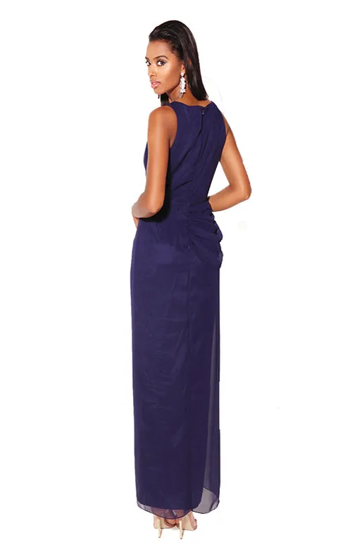 Windsor Wrap Front Maxi - Navy