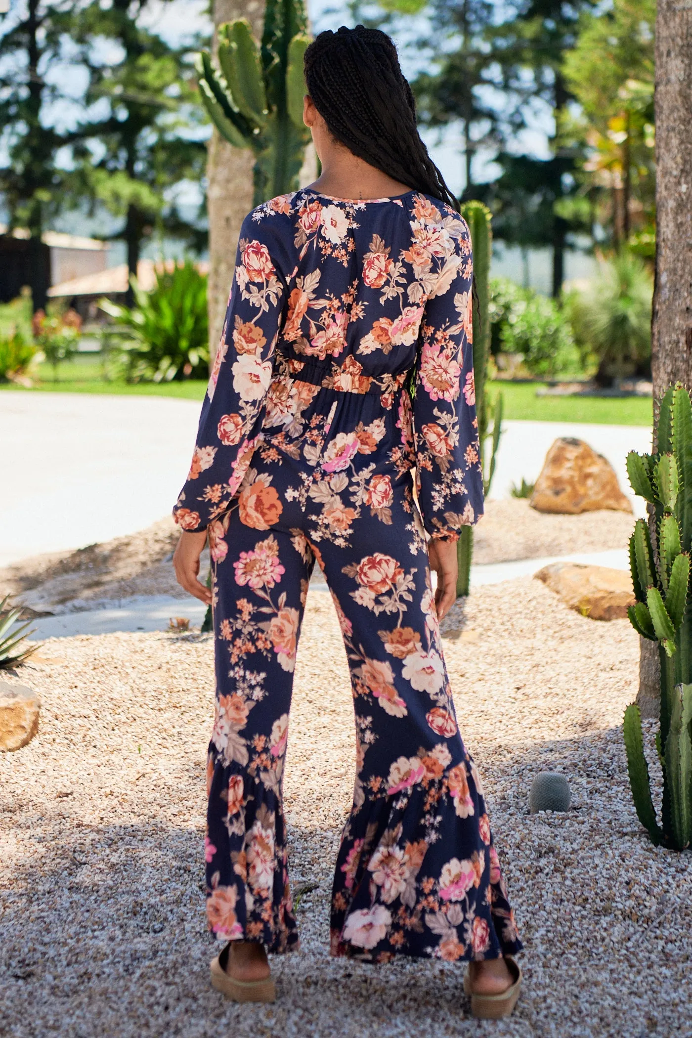 WINTER ROSE NAVY ISLA JUMPSUIT