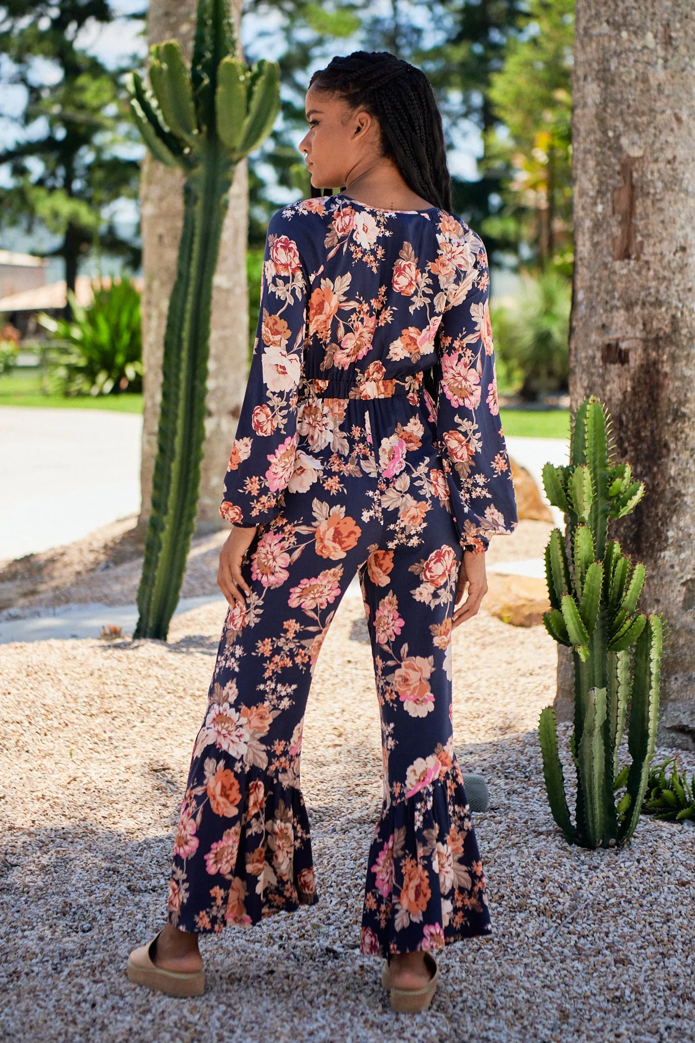 WINTER ROSE NAVY ISLA JUMPSUIT