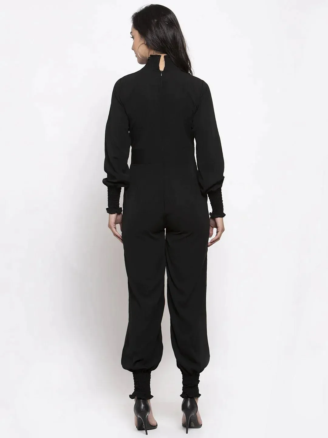 Women Black Solid Basic Jumpsuit