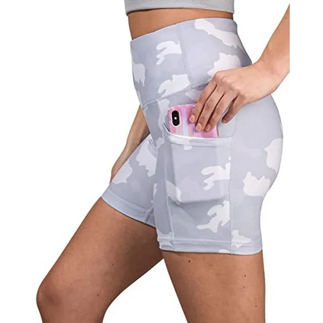 Women High Waist Yoga Shorts Quick Dry