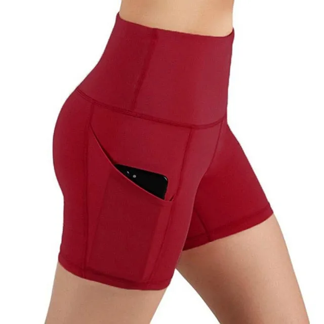 Women High Waist Yoga Shorts Quick Dry