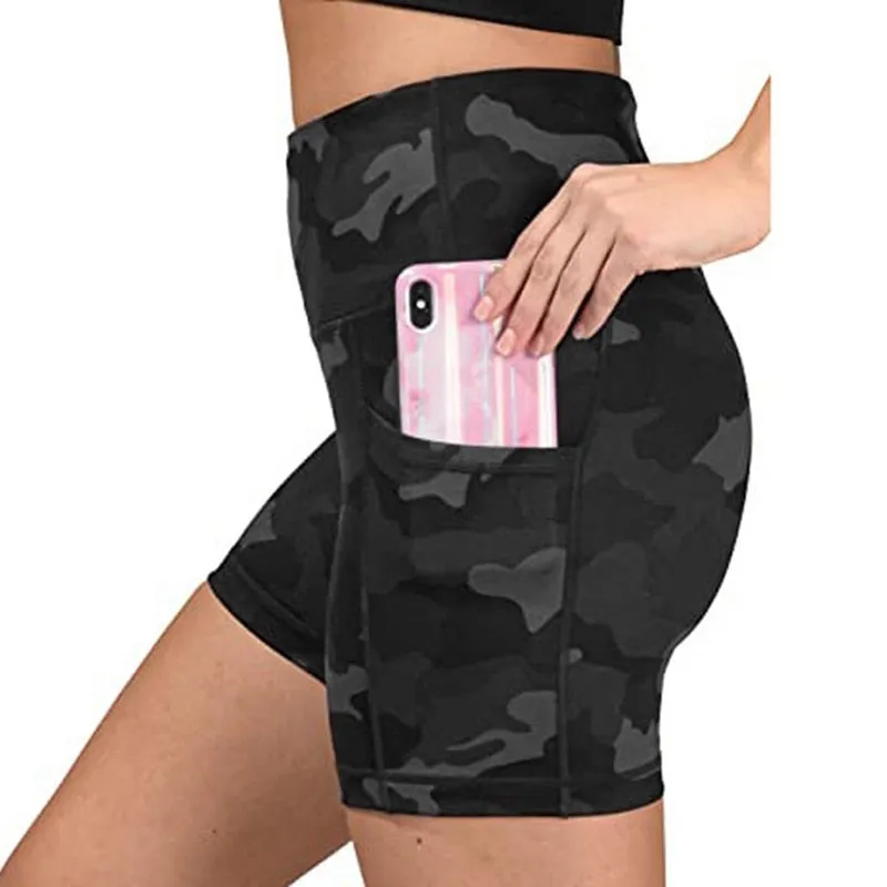 Women High Waist Yoga Shorts Quick Dry