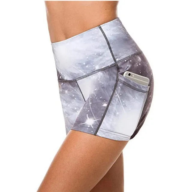 Women High Waist Yoga Shorts Quick Dry