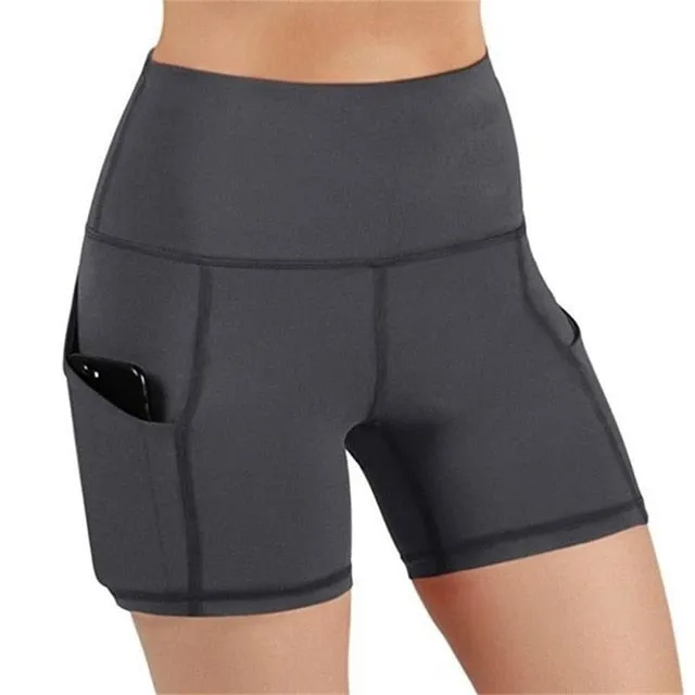 Women High Waist Yoga Shorts Quick Dry