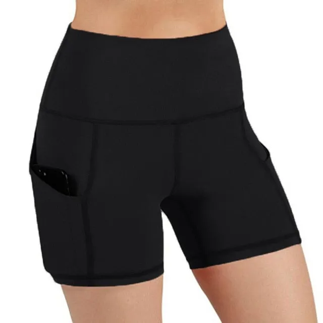 Women High Waist Yoga Shorts Quick Dry