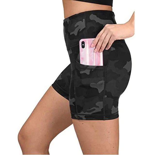 Women High Waist Yoga Shorts Quick Dry