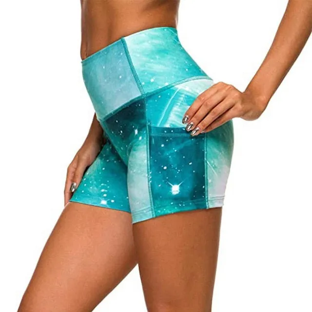 Women High Waist Yoga Shorts Quick Dry