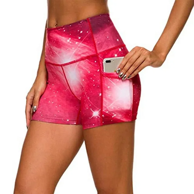 Women High Waist Yoga Shorts Quick Dry