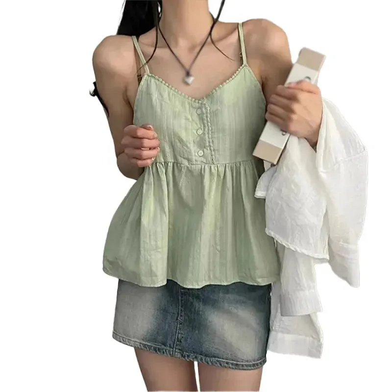 Women V Neck Lace Sleeveless Tank Tops Ladies Casual Loose Shirt Vest Tee Blouse Clothing