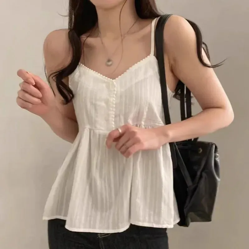 Women V Neck Lace Sleeveless Tank Tops Ladies Casual Loose Shirt Vest Tee Blouse Clothing